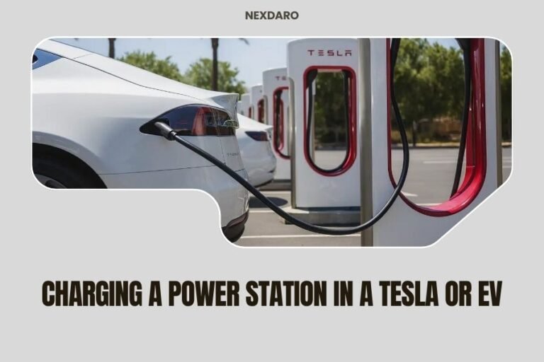 Charging a Power Station in a Tesla or EV